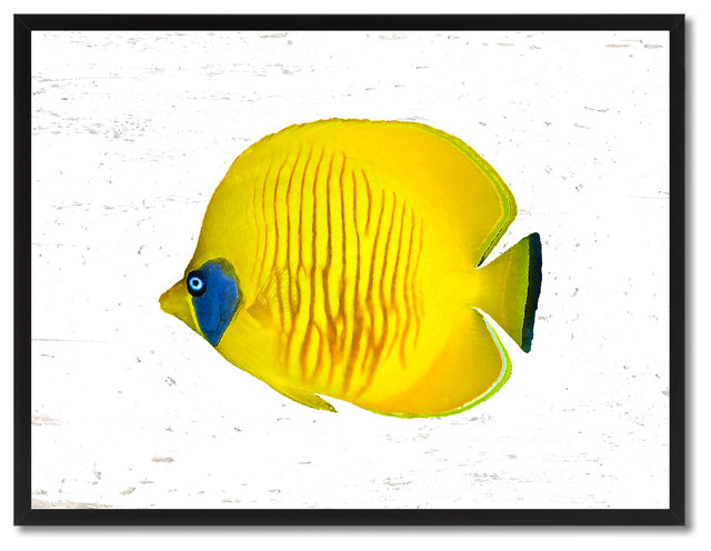 Yellow Tropical Fish Painting, 28"x37"