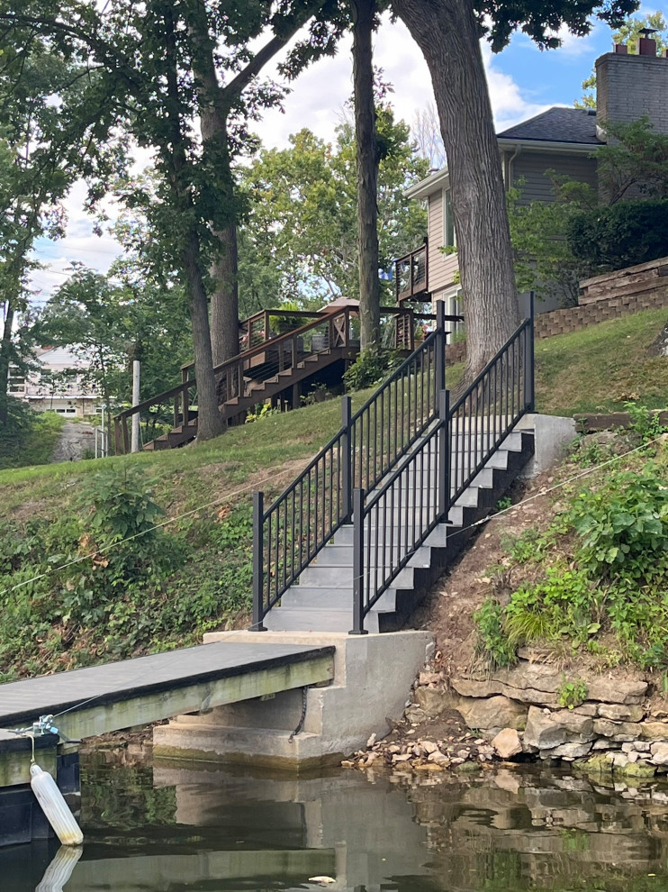 Adjustable Dock Landing, Steps & Patio
