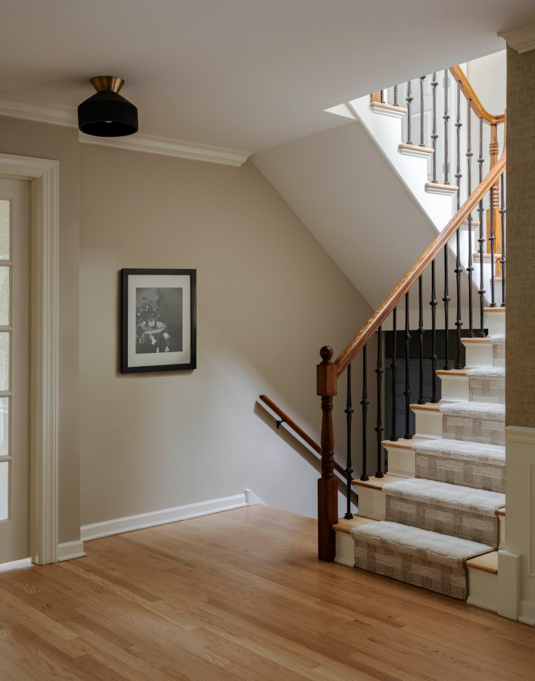 Example of a transitional entryway design in Chicago