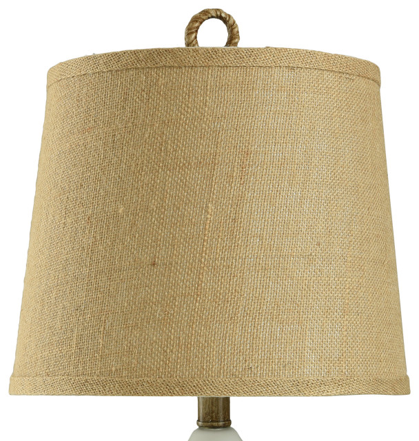 Nautical Table Lamp With Burlap Shade, What Is A Finial On Lampshade
