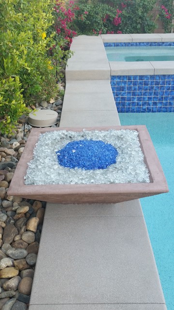 Fire pits, Fireplaces and Fire Features modern-swimming-pool