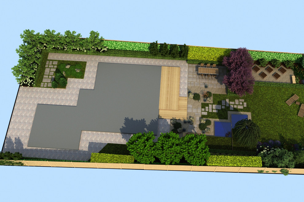 Дизайн-проект участка 9 соток. 3D визуализация