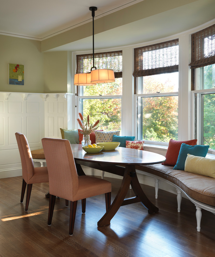 This is an example of a traditional kitchen/dining combo in Boston.