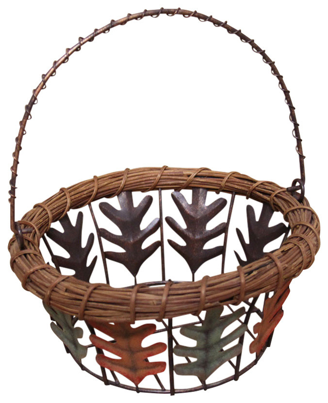 Basket With Fall Leaves Traditional Baskets by Jubilee Gift Shop