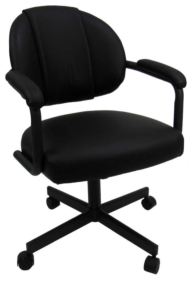M70 Caster Swivel Tilt Kitchen Chair with Wheels Transitional Dining Chairs by Tobias