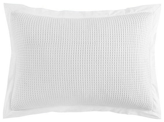 Waffle Weave Pillow Sham Set, 2 Piece, White, Standard