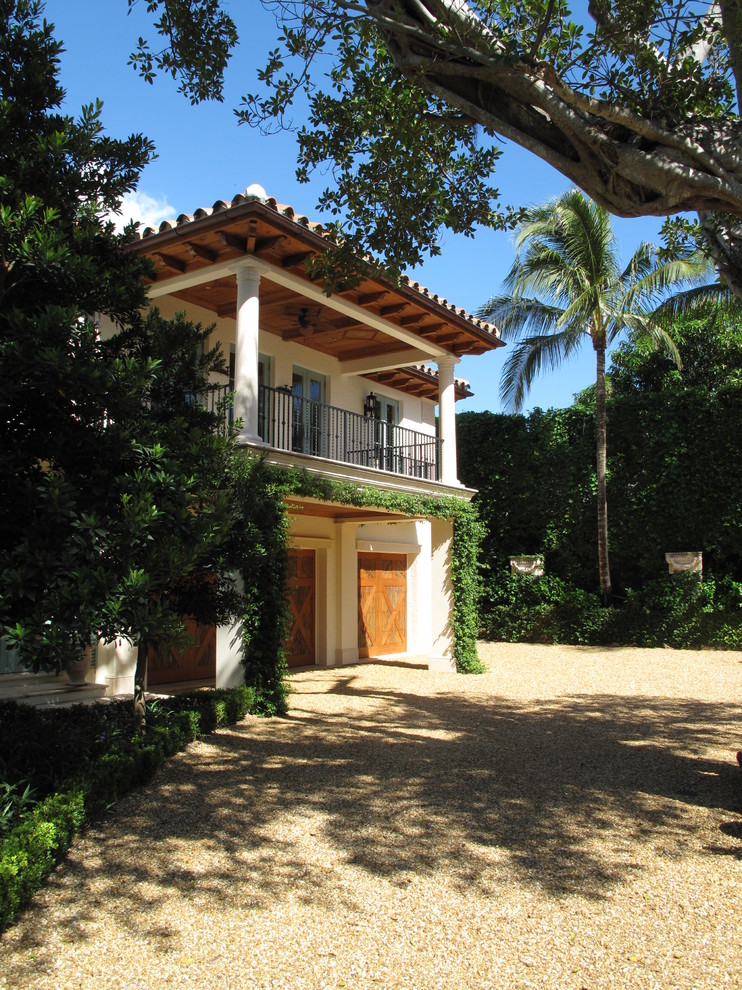 This is an example of a small mediterranean home design in Miami.