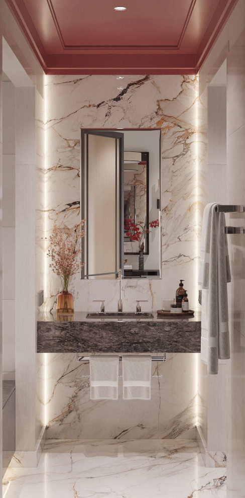 Монохромный интерьер с яркими акцентами