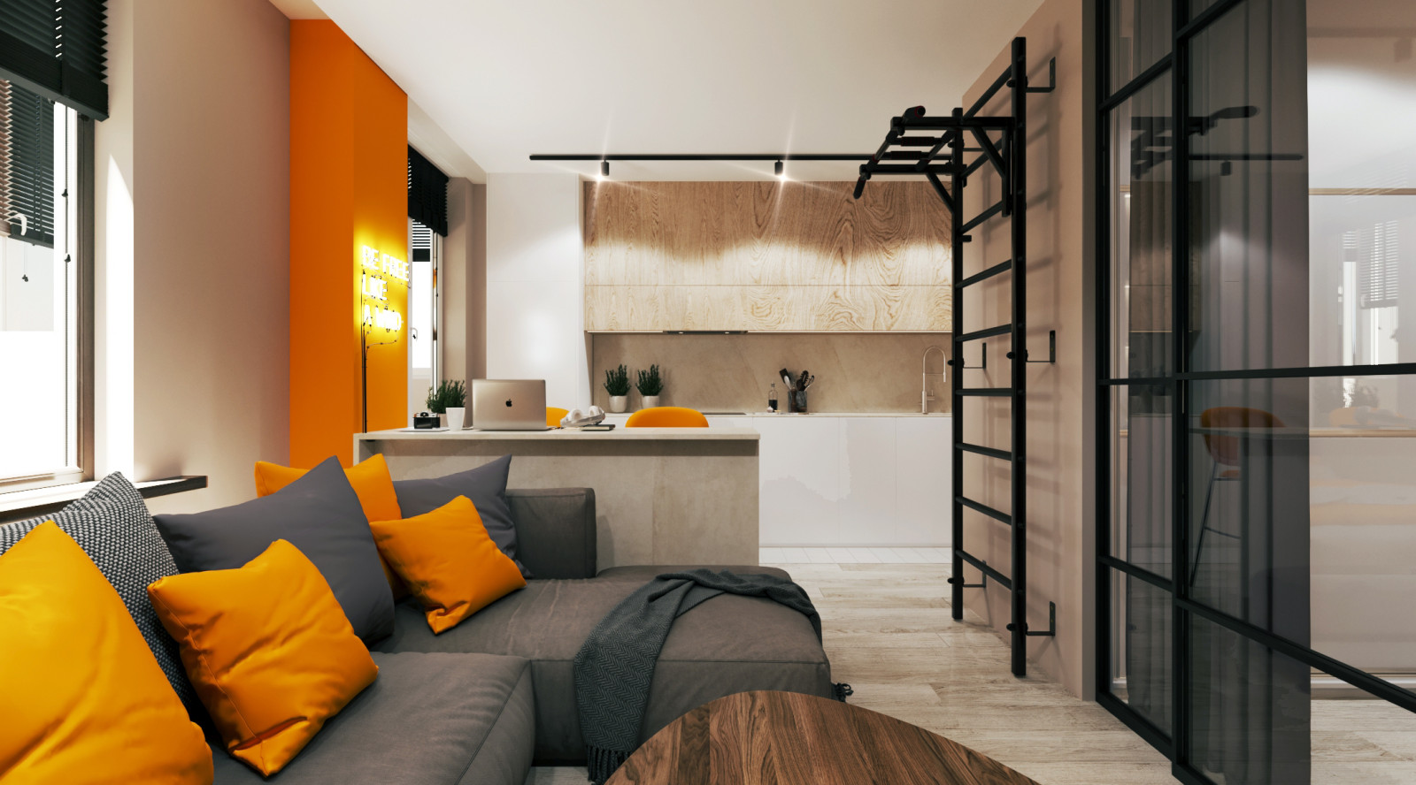 Апельсиновый фреш. Кухня-Гостиная.