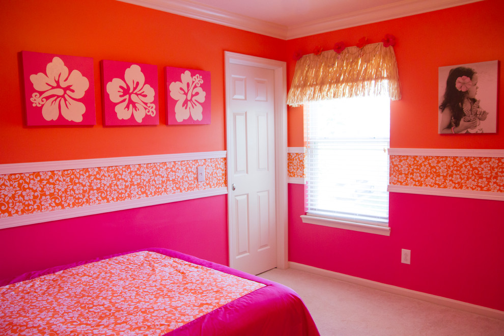This is an example of a tropical bedroom in Indianapolis.