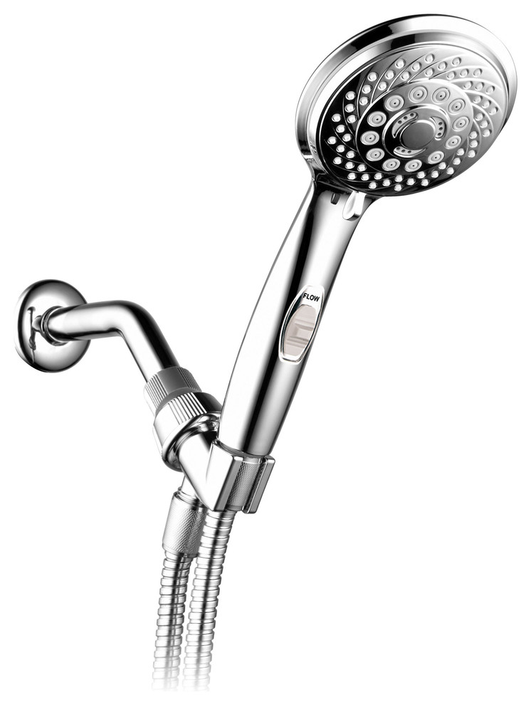 Hand Shower with Pause Switch and 57' Hose, 7Settings, Premium Chrome