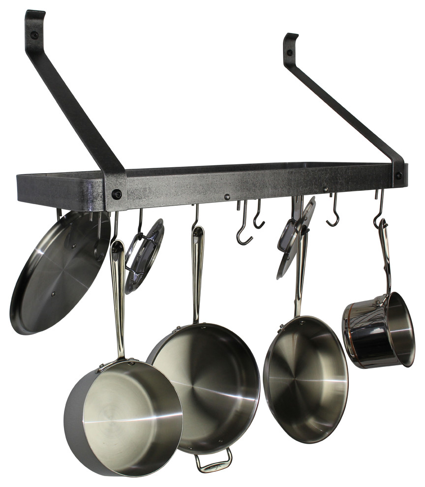 Enclume Handcrafted 30" Gourmet Bookshelf Wall Rack, Hammered Steel