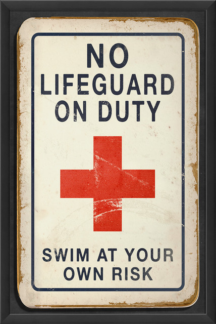 No Lifeguard on Duty Print