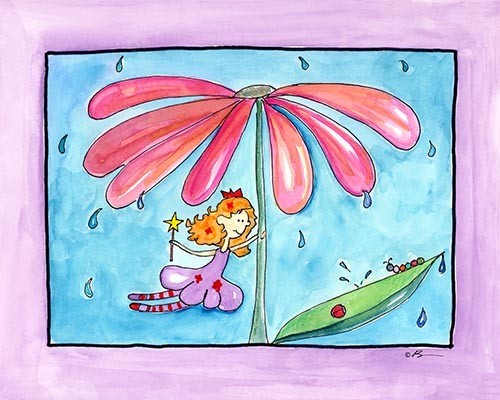 April Showers, Ready To Hang Canvas Kid's Wall Decor, 8 X 10