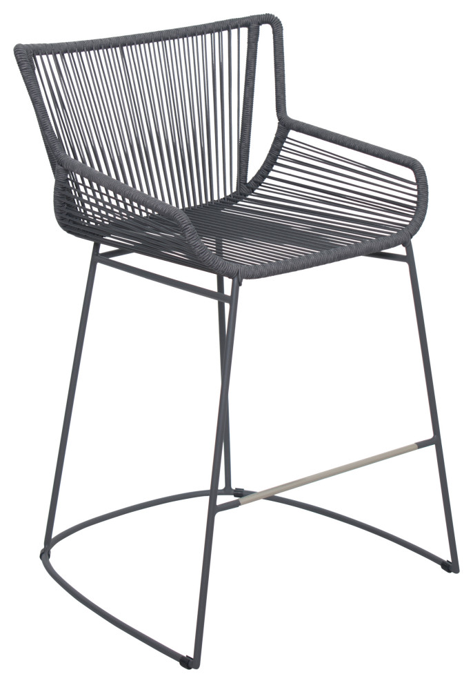 The Dane Dining Counter Chair Set of Two Dark Gray Outdoor Dining