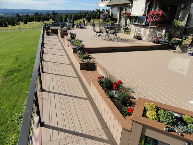 TimberTech deck with built in planter boxs - Portland - by Losli Fence ...