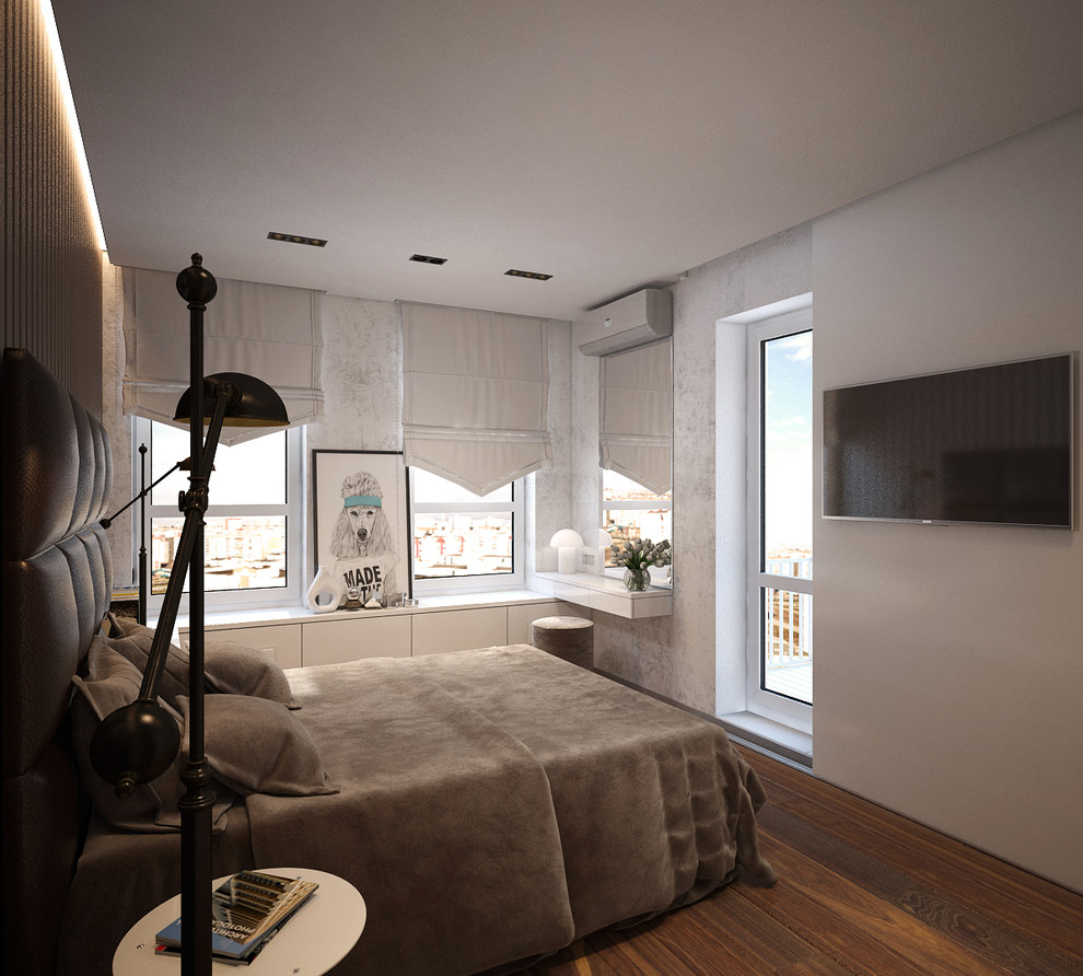 дизайн-проект спальни в стиле контемпорари