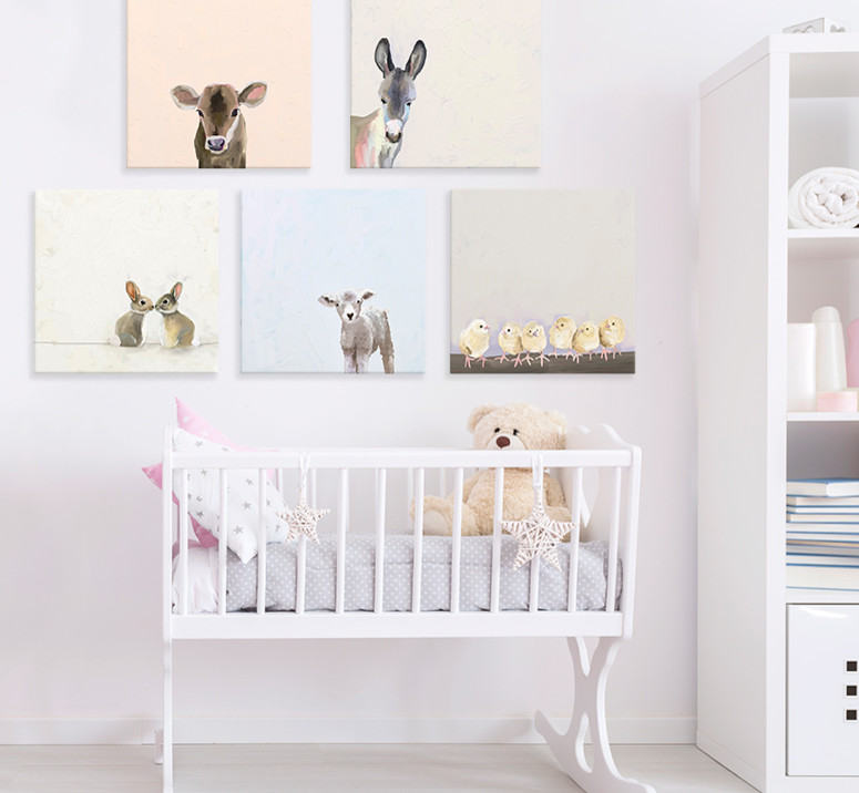 This is an example of a transitional gender-neutral nursery in San Diego.