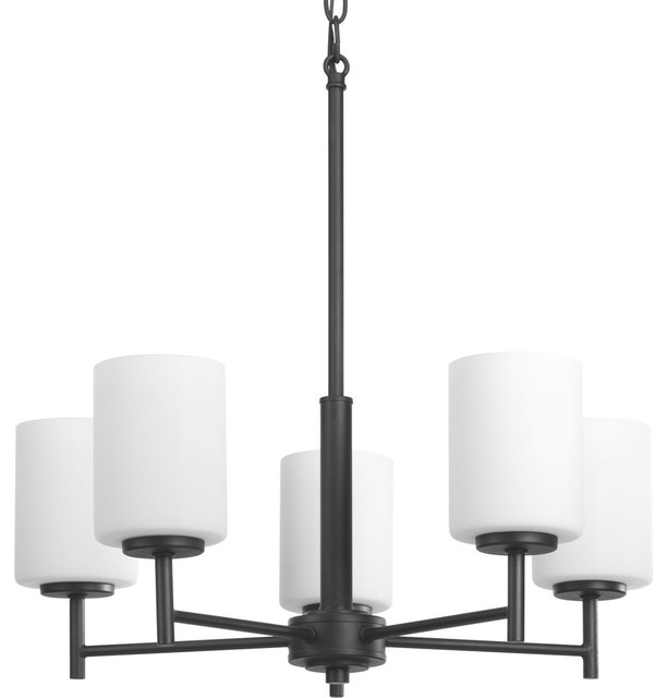 Progress Lighting 5-100W Medium Chandelier, Black