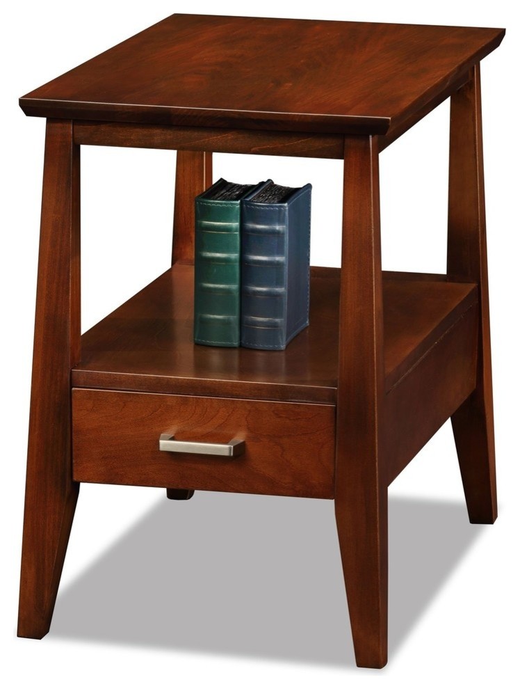 Leick Furniture Delton Solid Wood Square End Table in Sienna Brown