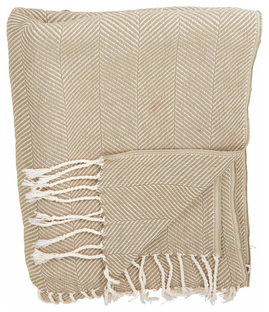 Mina Victory Throw Organic Cotton Beige Blanket Mina Victory Throw Organic Cotton Beige Blanket