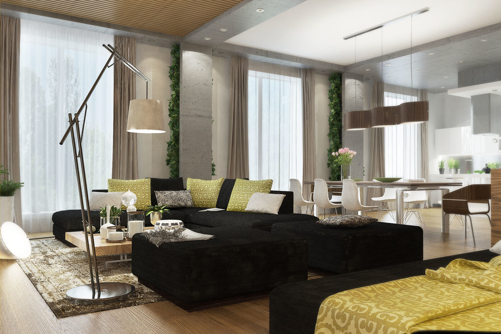 Лофт с камином.