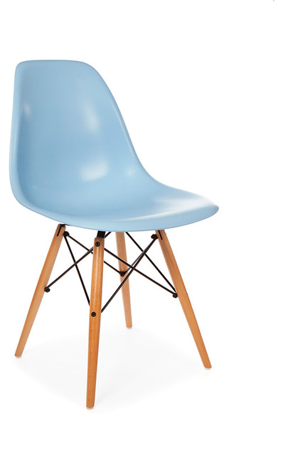 Molded Shell Eiffel Dining Side Chair, Blue