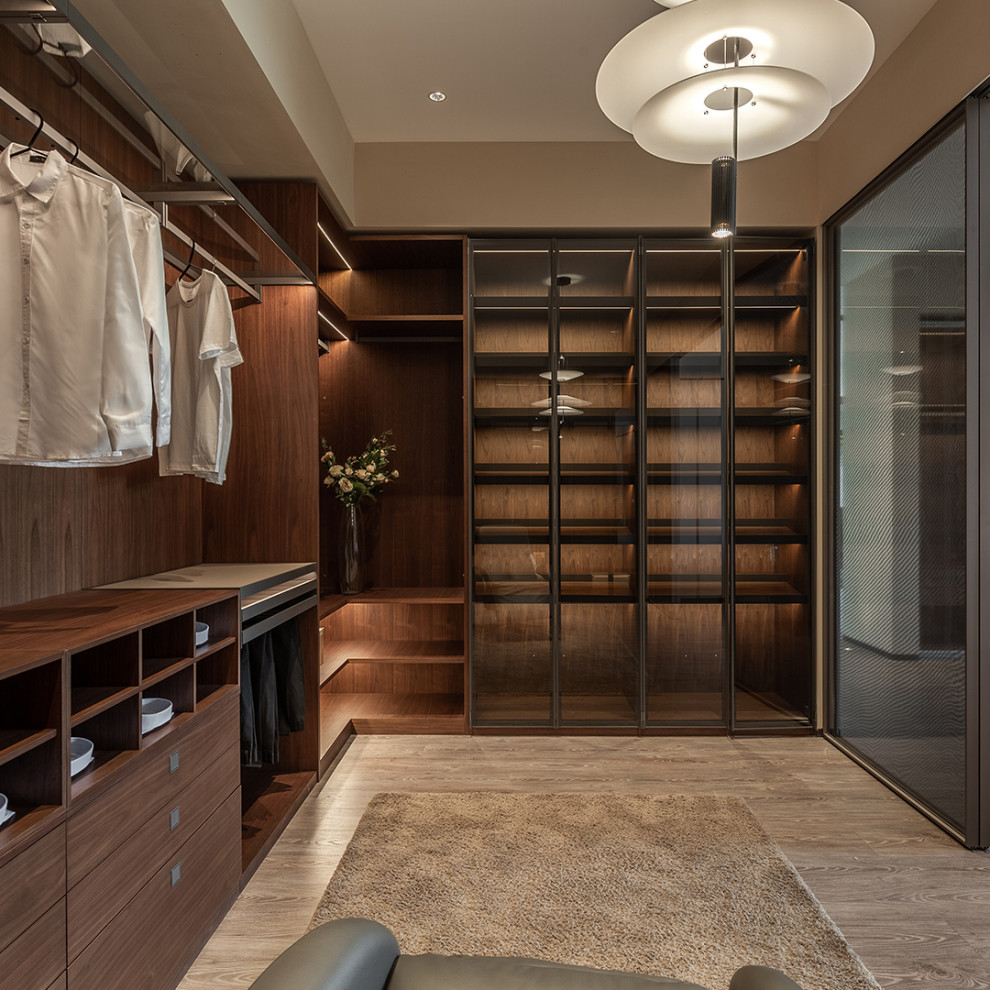 This is an example of a modern storage and wardrobe in Sydney.