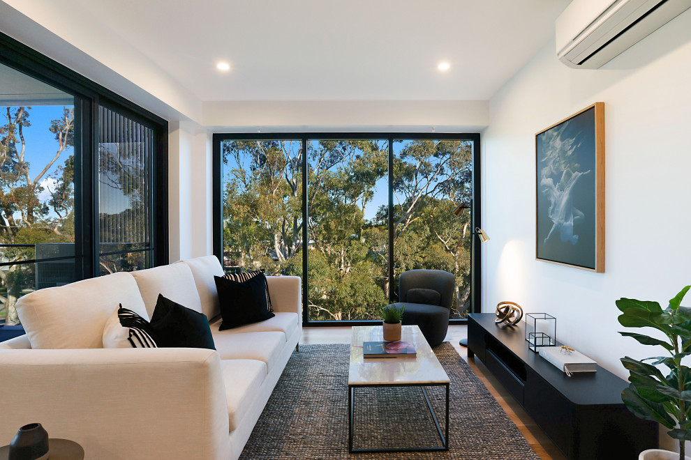 Inspiration for a contemporary living room in Adelaide.