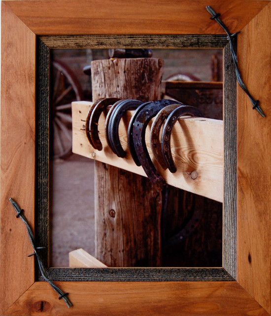 Western Frames 16x20 Wood Frame With Barbed Wire Sagebrush