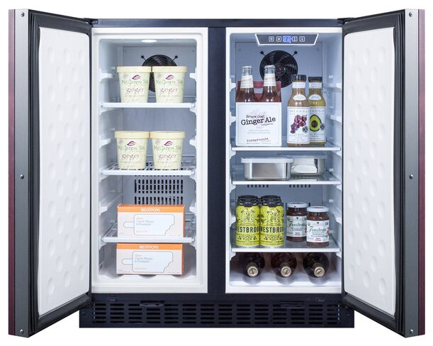 Summit 30" Side-by-Side Compact Refrigerator & Freezer Panel Ready