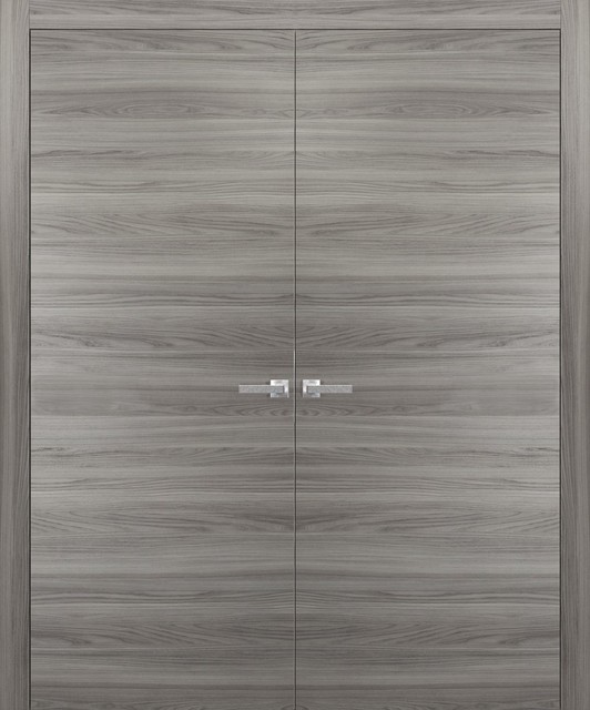 Pre Hung Closet French Double Doors 48 X 80 Planum 0010 Ginger Ash