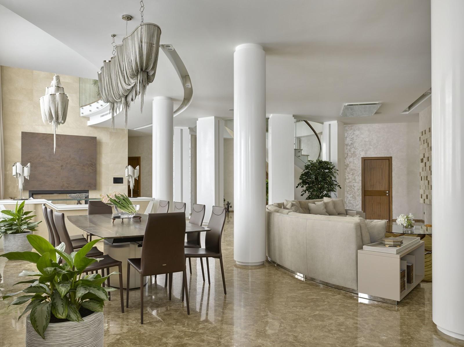 Интерьер современного  жилого дома в коттеджном  поселке "Монтевиль"