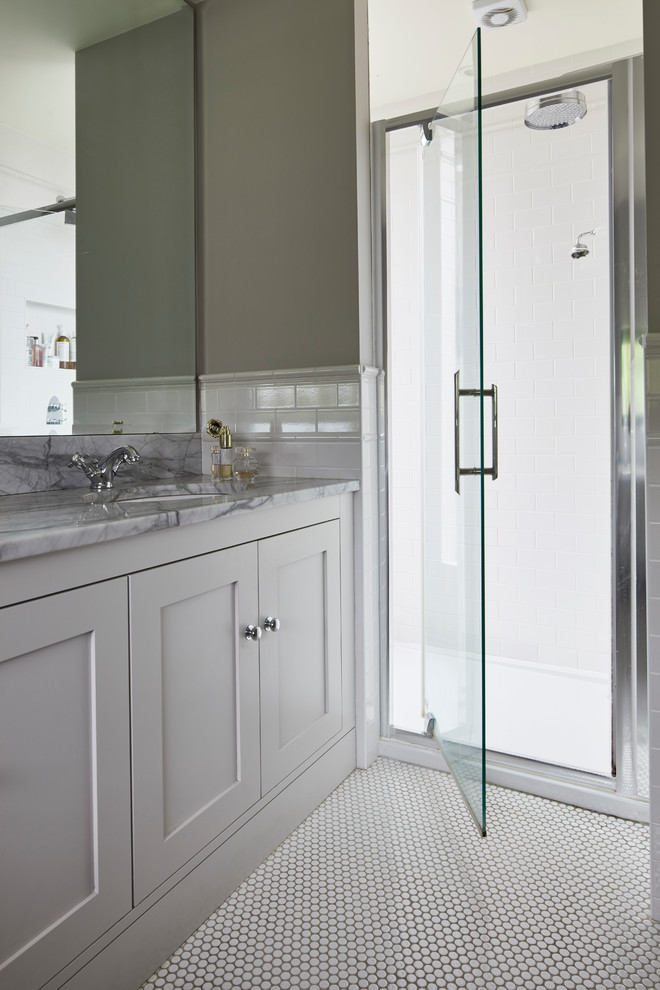 This is an example of a transitional bathroom in Dublin.