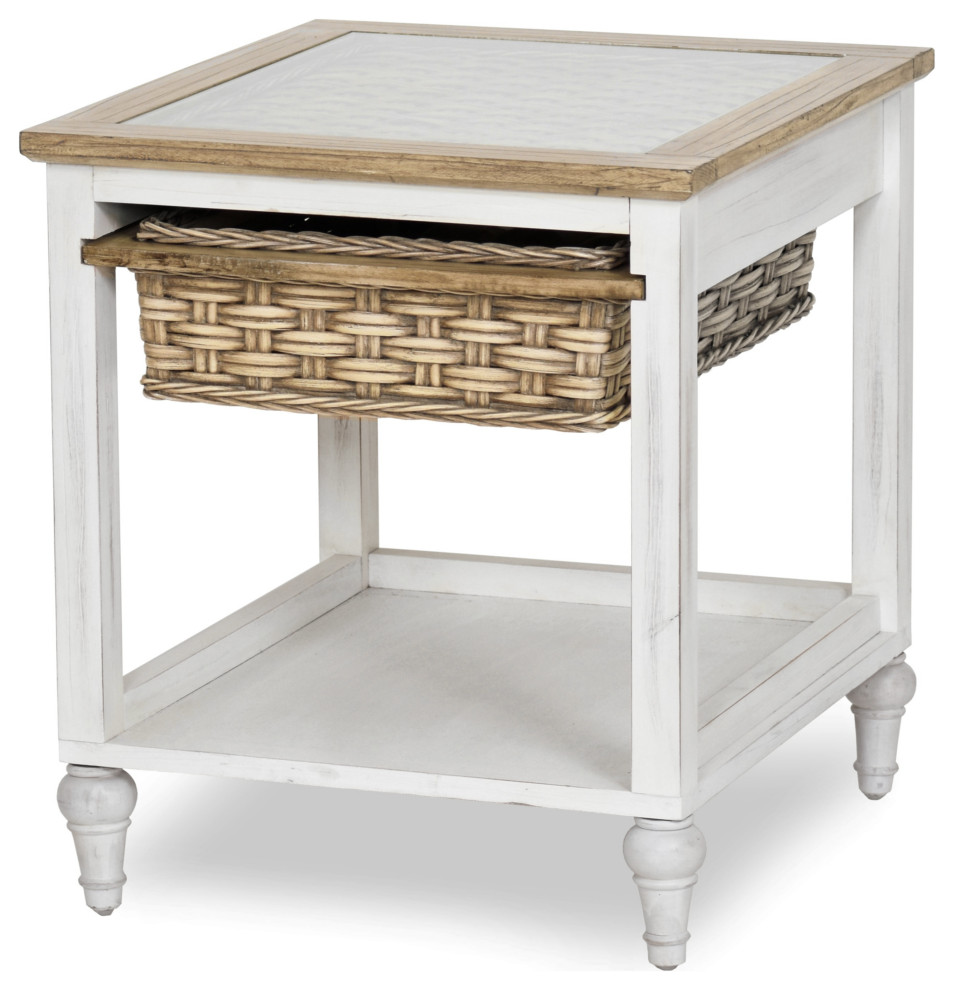 Island Breeze 1Basket End Table French Country Side Tables And End
