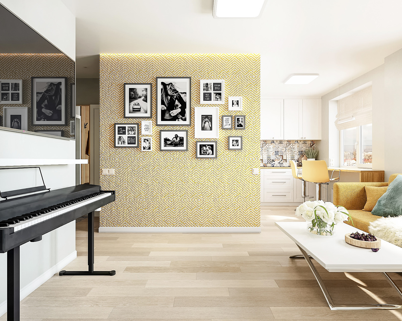 Вид на кухню-гостиную