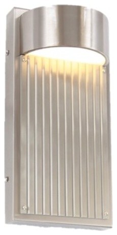 Las Cruces Outdoor Wall Sconce, Satin Nickel, Small