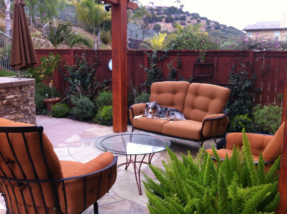 This is an example of a mediterranean patio in San Diego.