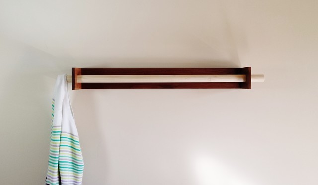 Modern Towel Rack With Coat Hooks in Danish Style by Mod-Rak