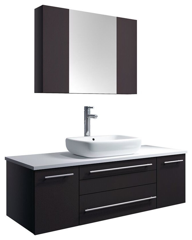 Fresca Lucera 48 Wall Hung Bathroom Vanity With Medicine Cabinet Contemporary Bathroom Vanities And Sink Consoles By Modern Bath House