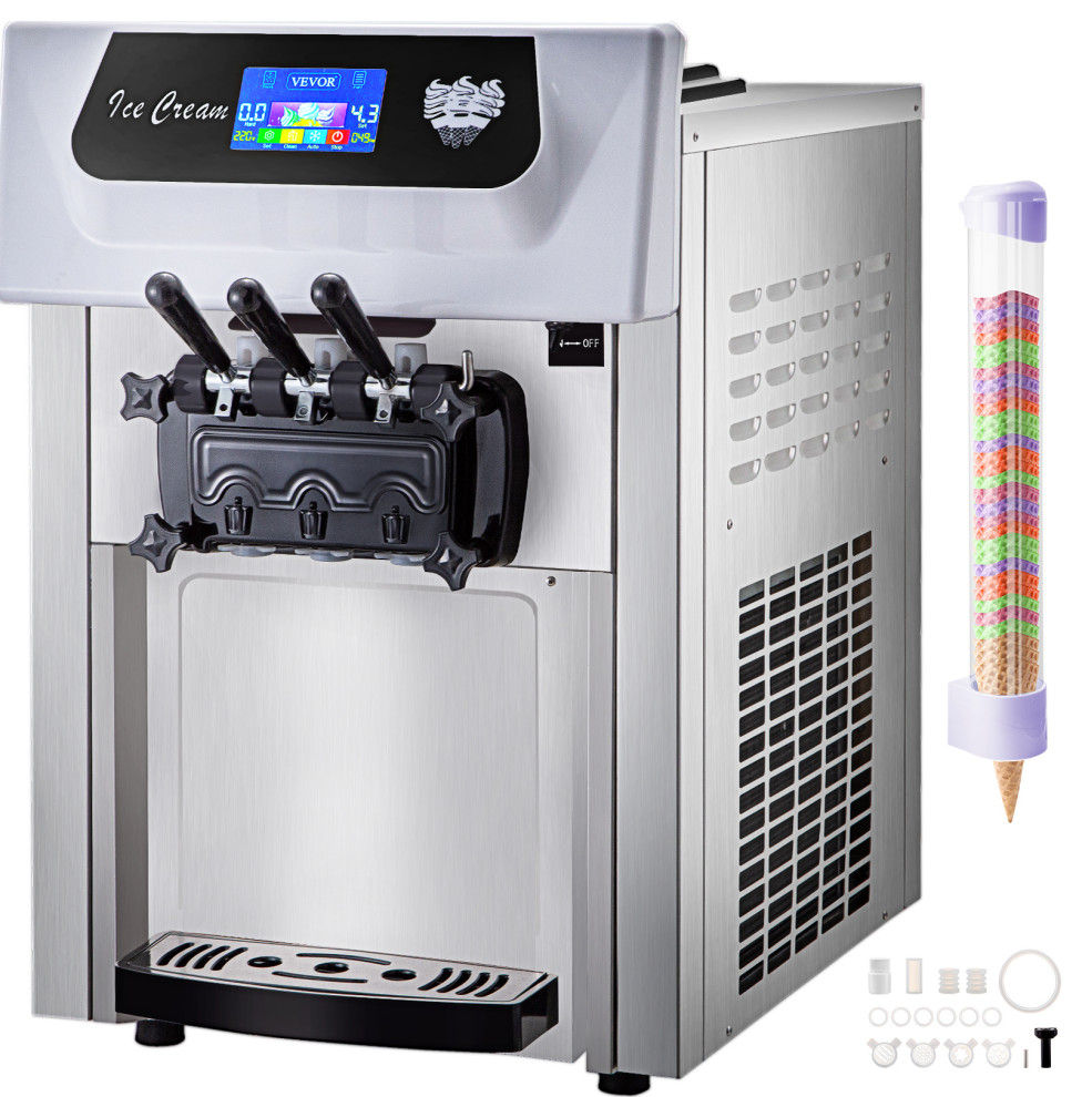 Soft Ice Cream Maker Machine 3 Flavors 1828 L/H Contemporary Ice
