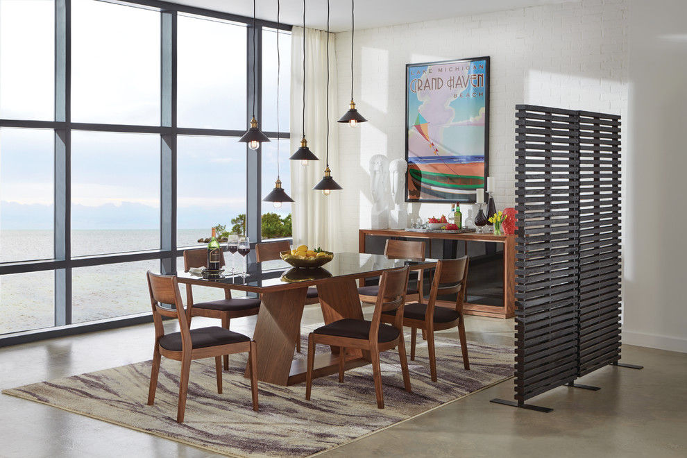 Design ideas for a modern dining room in Detroit.