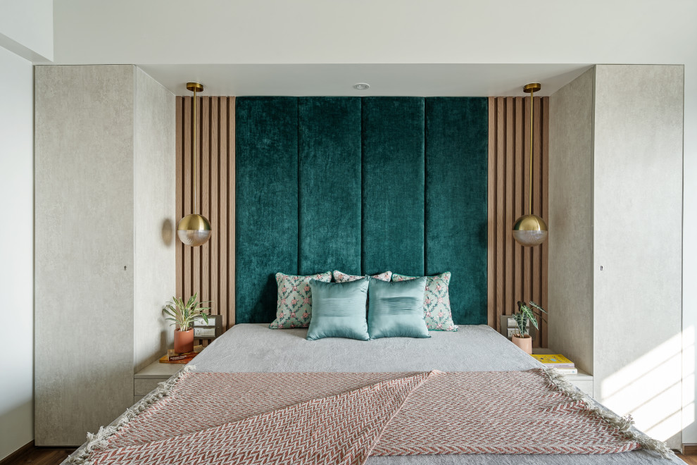 Contemporary bedroom in Mumbai.