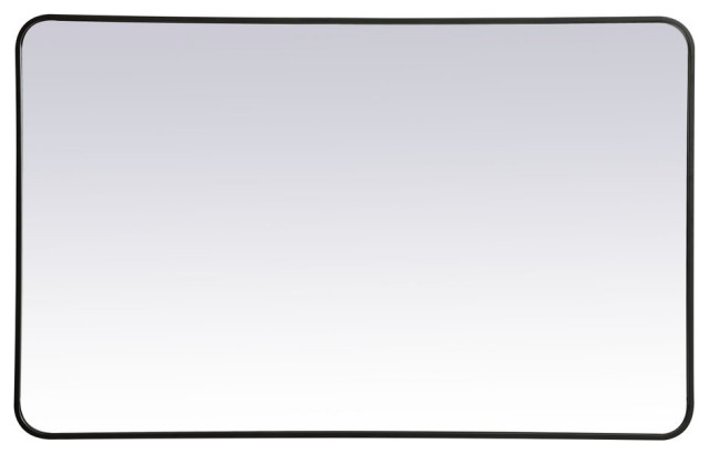 Elegant Decor MR803048BK Soft Corner Metal Rectangular Mirror, 30"x48"