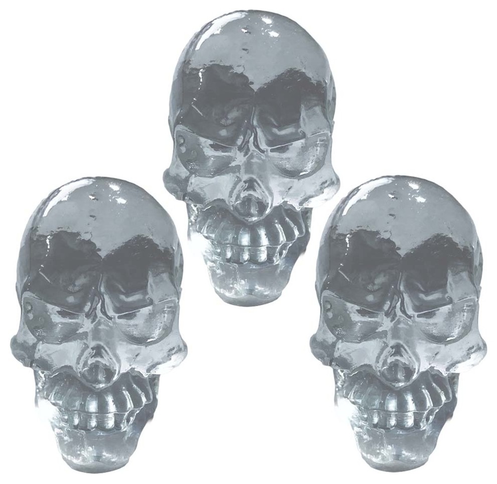 Set of 5 Black Resin Skull Drawer Pull Cabinet Knobs