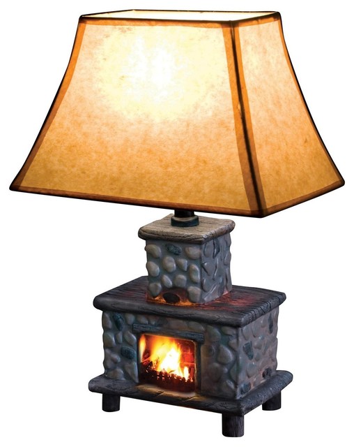 Beautiful Hand Painted Ceramic Fireplace Table Lamp Rustic Beautiful Hand Painted Ceramic Fireplace Table Lamp Rustic Lamps By Imtinanz Llc