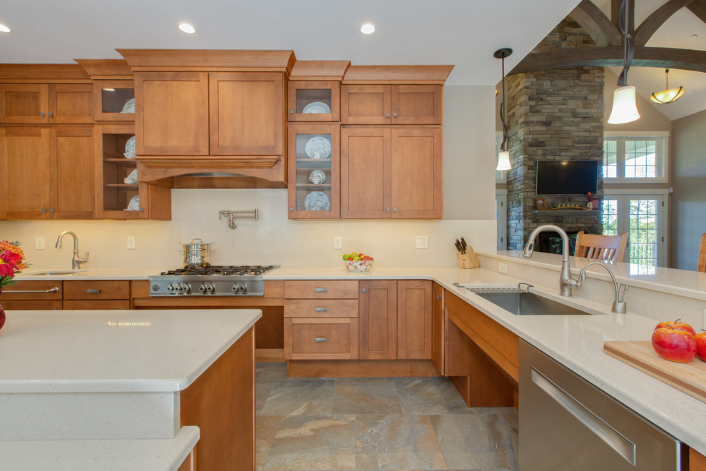 Inspiration for a transitional kitchen remodel in Boston