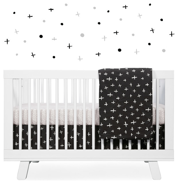 Tuxedo Monochrome 5 Piece Nursery Crib Bedding Set Contemporary