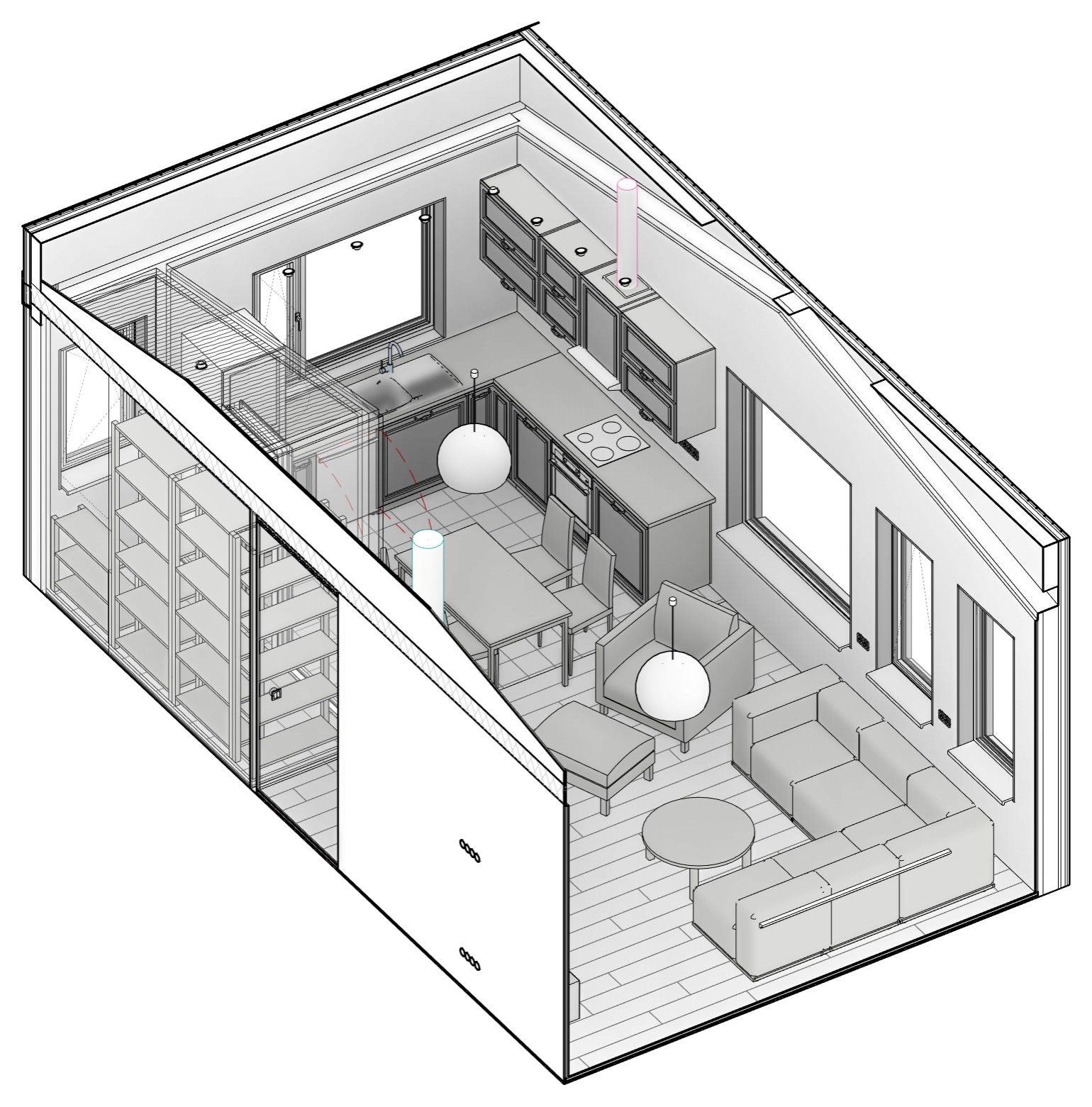 Меблировка кухни-гостиной