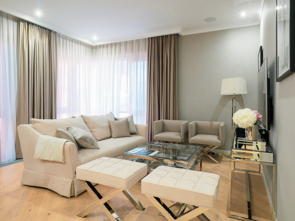 Классический интерьер в светлых тонах ЖК "Камелия"